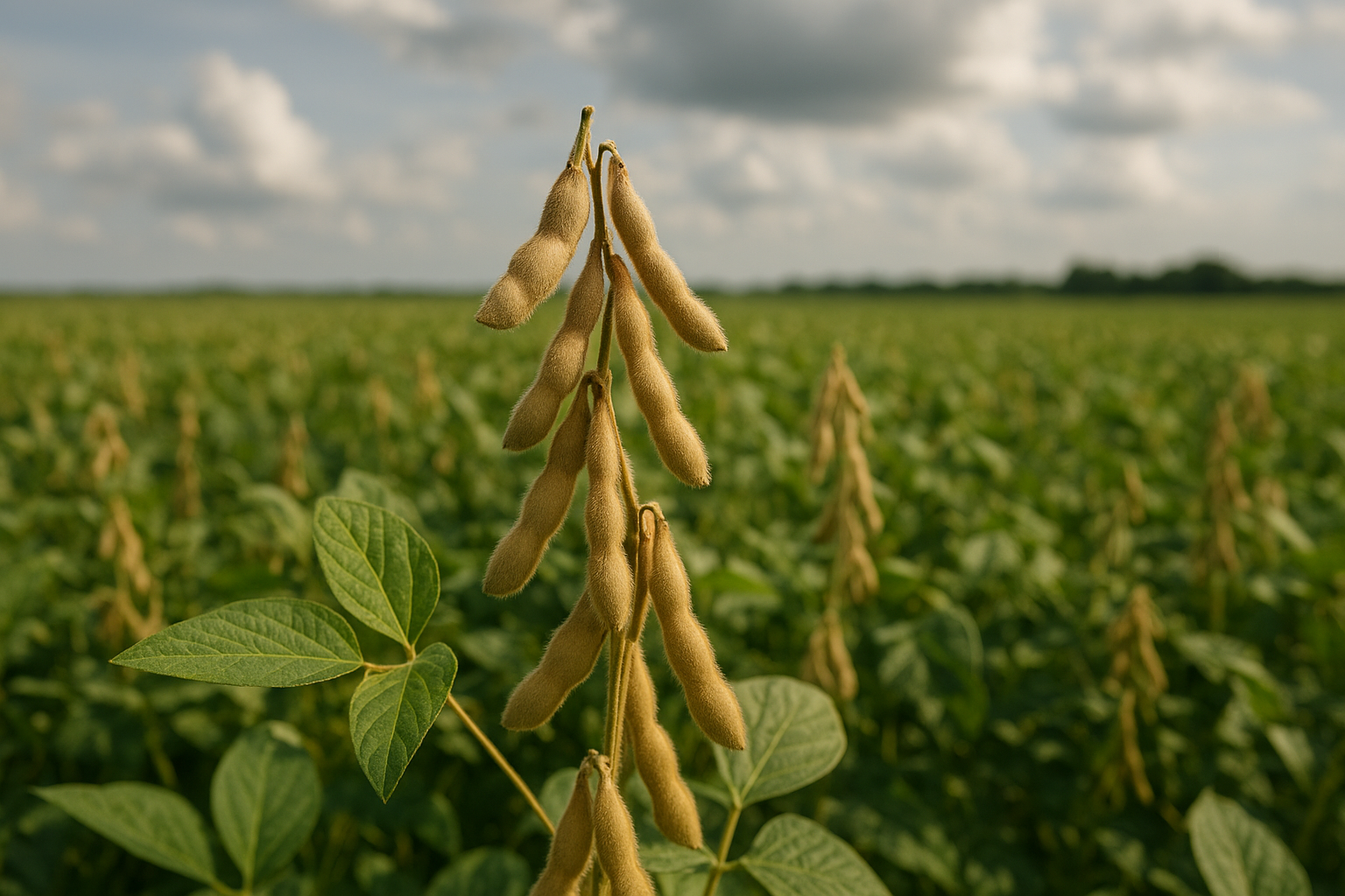 Professional female agricultural commodity trader and risk manager analyzing CBOT soybean and corn futures charts on multiple trading desk monitors displaying sharp red morning gap downs against Midwestern grain export terminals